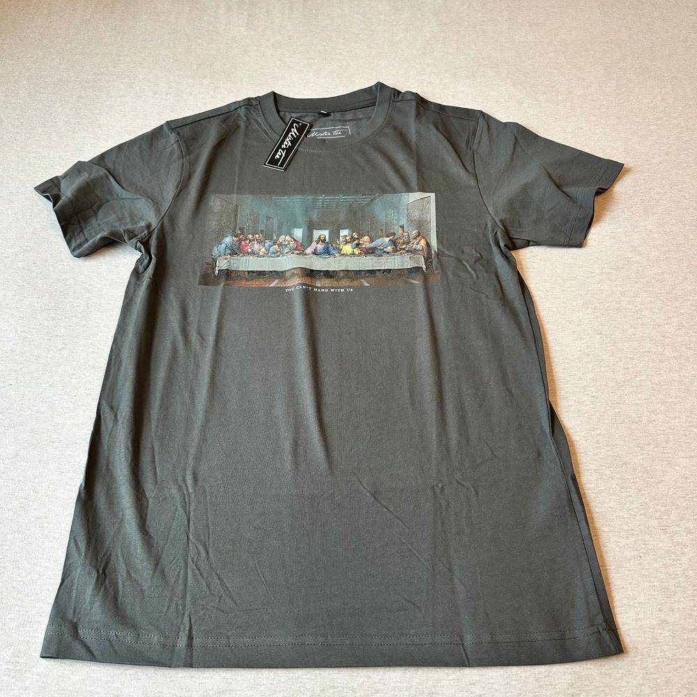 Mister Tee Mens Last Supper You Cant Hang With‎ Us Graphic T-Shirt Darkshadow M
